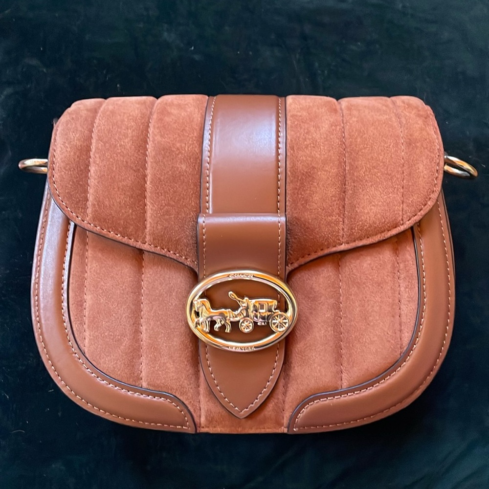 Tan / Redwood Coach Quilted Georgie Saddle Bag